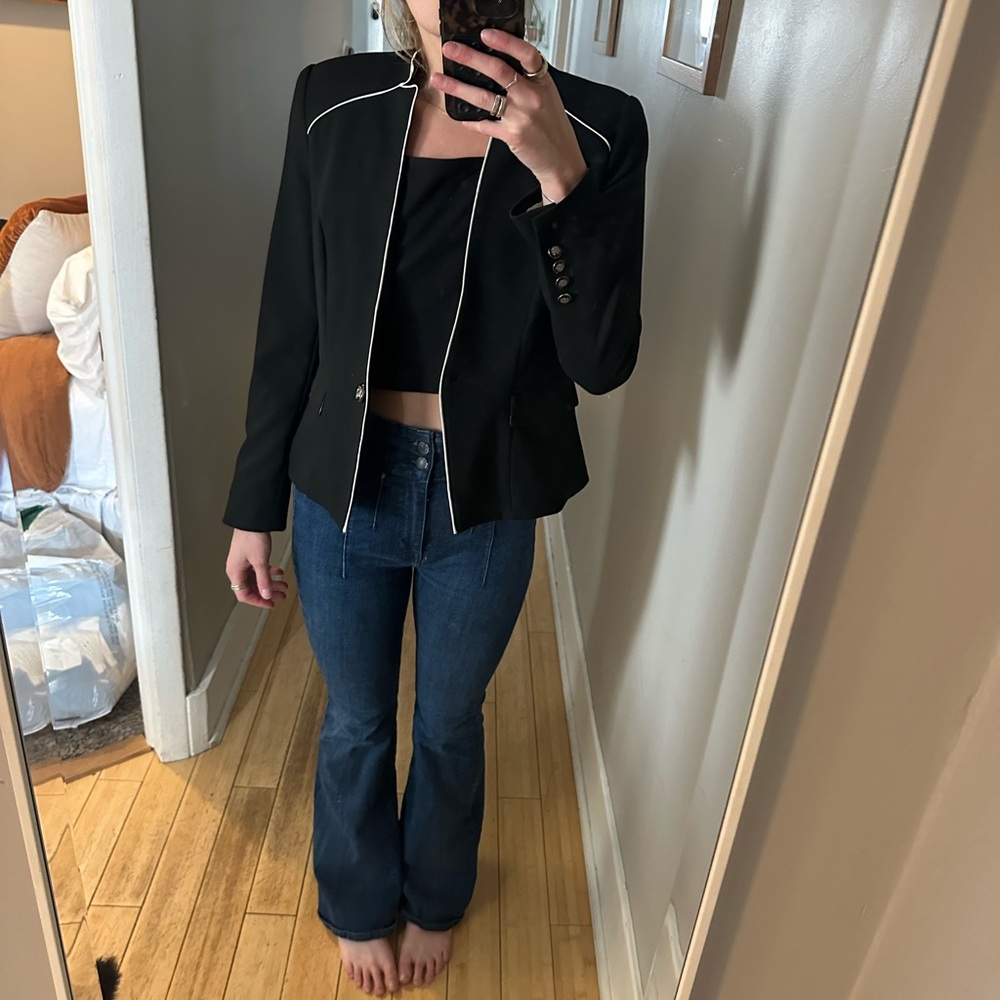 Black Blazer with White Trim